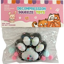 Elite Yapışan Sukuşi Mojmoj Büyük Boy Kedi Patisi Squishy Siyah Üzeri Beyaz Aksesaurlı 1 Adet