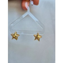 Yıldız Zirkon Taşlı Çelik Küpe