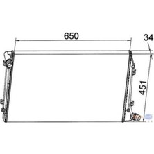 Mahle 8MK376765121 Behr 8MK376765-121 Su Radyatörü Golf V 04- 2.0tdı Eos 06- 2.0 Tdı Jetta Iıı 05- 1.9 Tdı 2.0 38013455