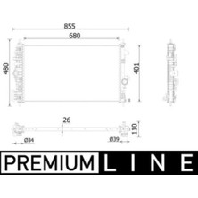 Mahle CR928000P -Knecht-Behr CR928000P Radyatör Soğutucu Opel Insignia 39086761