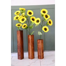 Ahşap Set Dekoratif Vazo , Kuru Çiçek Vazosu , Biblo Vazo 40-50-60 cm
