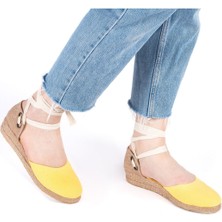 Gerçek Elişi Hasır Jüt Bileğe Bağlı Ipli Günlük Kadın Espadril Handmade