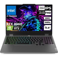 Lenovo Loq 15IRX9 I7-13650HX 24 GB 256 GB SSD 8gb RTX4060 144Hz 15.6" Fhd Freedos Taşınabilir Bilgisayar 83DV00WTTRAT6