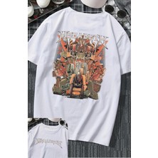 Unisex Vintage Megadeth Sırt Baskılı Tişört, Oversize Rock Band Temalı T-Shirt