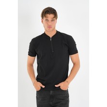 Alexander Gardi Alexandergardı Fermuarlı Yaka Detaylı Erkek T-Shirt