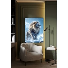 Kara Dayanan Aslan Kanvas Tablo Ev Duvar Salon Ofis Dükkan Hediyelik Dekarasyon Süsü