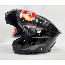 mt Atom 2 Sv A1 Parlak Siyah Çene Açılır Iç Güneş Vizörlü