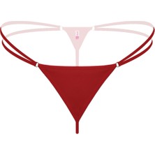 Lastikli Kırmızı Büyük Beden G String Tanga