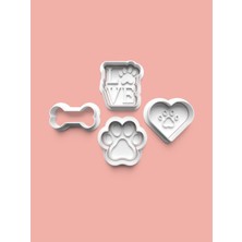 Aktastore Köpek Sevgisi Kurabiye Kalıbı ve Şeker Hamuru Kalıbı 4'lü Set