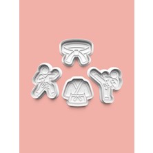 Aktastore Karate Kurabiye Kalıbı ve Şeker Hamuru Kalıbı 4'lü Set
