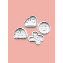 Aktastore Hava Durumu Teması Kurabiye Kalıbı ve Şeker Hamuru Kalıbı 4'lü Set