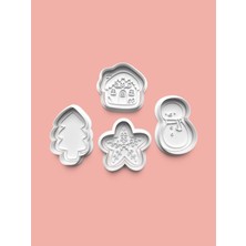 Aktastore Kış Mevsimi Teması Kurabiye Kalıbı ve Şeker Hamuru Kalıbı 4'lü Set