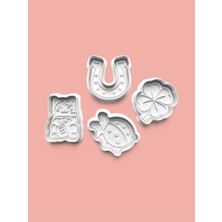 Aktastore Şanslı Kurabiye Kalıbı ve Şeker Hamuru Kalıbı 4'lü Set