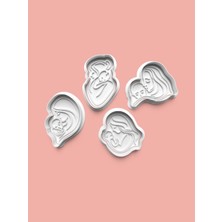 Aktastore Anne ve Bebeği Kurabiye Kalıbı ve Şeker Hamuru Kalıbı 4'lü Set