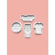 Aktastore Futbol Kurabiye Kalıbı ve Şeker Hamuru Kalıbı 4'lü Set