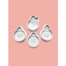 Aktastore Süslü Set Kurabiye Kalıbı ve Şeker Hamuru Kalıbı 4'lü Set