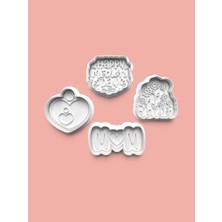 Aktastore Sevgi Kurabiye Kalıbı ve Şeker Hamuru Kalıbı 4'lü Set