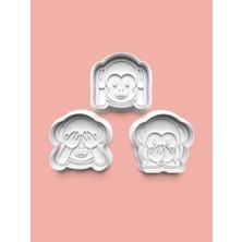 Aktastore Üç Maymun Kurabiye Kalıbı ve Şeker Hamuru Kalıbı 3'lü Set