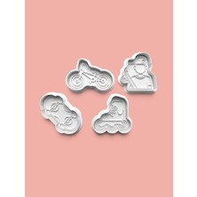 Aktastore Paten Kaykay Kurabiye Kalıbı ve Şeker Hamuru Kalıbı 4'lü Set