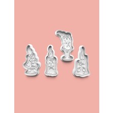 Aktastore Mum Figürleri Kurabiye Kalıbı ve Şeker Hamuru Kalıbı 4'lü Set
