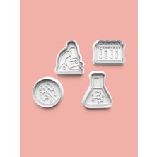 Aktastore Kimya Laboratuvarı Kurabiye Kalıbı ve Şeker Hamuru Kalıbı 4'lü Set