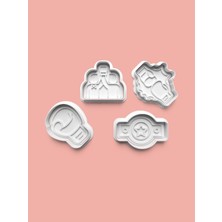 Aktastore Boks Kurabiye Kalıbı ve Şeker Hamuru Kalıbı 4'lü Set