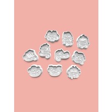 Aktastore Anneler Günü Kurabiye Kalıbı ve Şeker Hamuru Kalıbı 10'lu Set