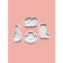 Aktastore Kovboy Kurabiye Kalıbı ve Şeker Hamuru Kalıbı 4'lü Set