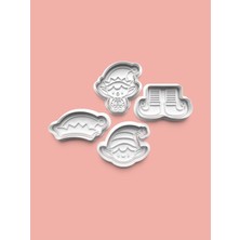 Aktastore Elf Figürü Kurabiye Kalıbı ve Şeker Hamuru Kalıbı 4'lü Set