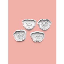 Aktastore Köpek Suratı Figürü Kurabiye Kalıbı ve Şeker Hamuru Kalıbı 4'lü Set