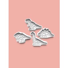 Aktastore Dinozor Kurabiye Kalıbı ve Şeker Hamuru Kalıbı 4'lü Set