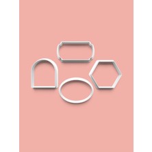 Aktastore Basit Şekiller Kurabiye Kalıbı ve Şeker Hamuru Kalıbı 4'lü Set