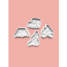 Aktastore Kamp Kurabiye Kalıbı ve Şeker Hamuru Kalıbı 4'lü Set