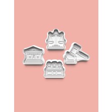 Aktastore Hukuk-Adalet Kurabiye Kalıbı ve Şeker Hamuru Kalıbı 4'lü Set