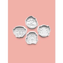 Aktastore Kedi Teması Kurabiye Kalıbı ve Şeker Hamuru Kalıbı 4'lü Set