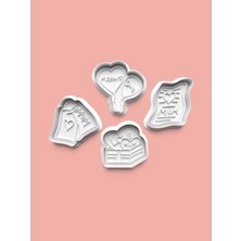 Aktastore Anneler Günü Kurabiye Kalıbı ve Şeker Hamuru Kalıbı 4'lü Set