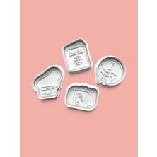 Aktastore Seyyah Kurabiye Kalıbı ve Şeker Hamuru Kalıbı 4'lü Set