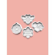Aktastore Bal Arısı Kurabiye Kalıbı ve Şeker Hamuru Kalıbı 4'lü Set