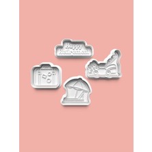 Aktastore Tatil Kurabiye Kalıbı ve Şeker Hamuru Kalıbı 4'lü Set