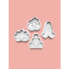 Aktastore Yoga Teması Kurabiye Kalıbı ve Şeker Hamuru Kalıbı 4'lü Set