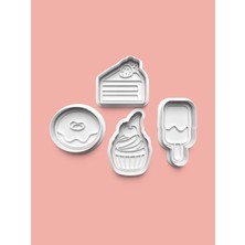 Aktastore Tatlı Kurabiye Kalıbı ve Şeker Hamuru Kalıbı 4'lü Set
