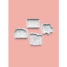 Aktastore Kızlar Kurabiye Kalıbı ve Şeker Hamuru Kalıbı 4'lü Set