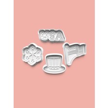 Aktastore Amerika Kurabiye Kalıbı ve Şeker Hamuru Kalıbı 4'lü Set