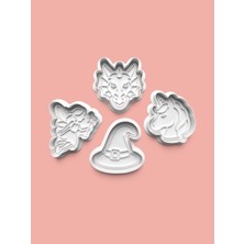 Aktastore Masal Teması Kurabiye Kalıbı ve Şeker Hamuru Kalıbı 4'lü Set
