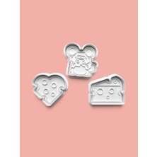 Aktastore Peynir Figürü Kurabiye Kalıbı ve Şeker Hamuru Kalıbı 3'lü Set