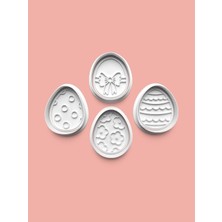 Aktastore Yumurta Kurabiye Kalıbı ve Şeker Hamuru Kalıbı 4'lü Set