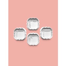 Aktastore Süslü Çerçeveler Kurabiye Kalıbı ve Şeker Hamuru Kalıbı 4'lü Set