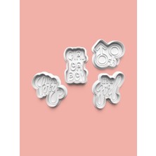 Aktastore Cinsiyet Teması Kurabiye Kalıbı ve Şeker Hamuru Kalıbı 4'lü Set