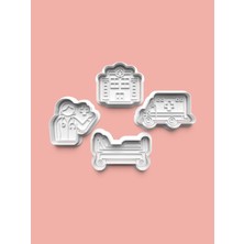 Aktastore Hastane Kurabiye Kalıbı ve Şeker Hamuru Kalıbı 4'lü Set