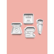 Aktastore Pişirme Ekipmanları Kurabiye Kalıbı ve Şeker Hamuru Kalıbı 4'lü Set
